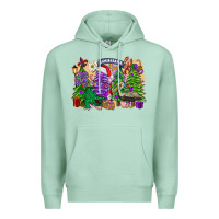 Seafoam Christmas Louisiana Mardi Gras trees Premium Hoodie - FaDigitalArtStudio