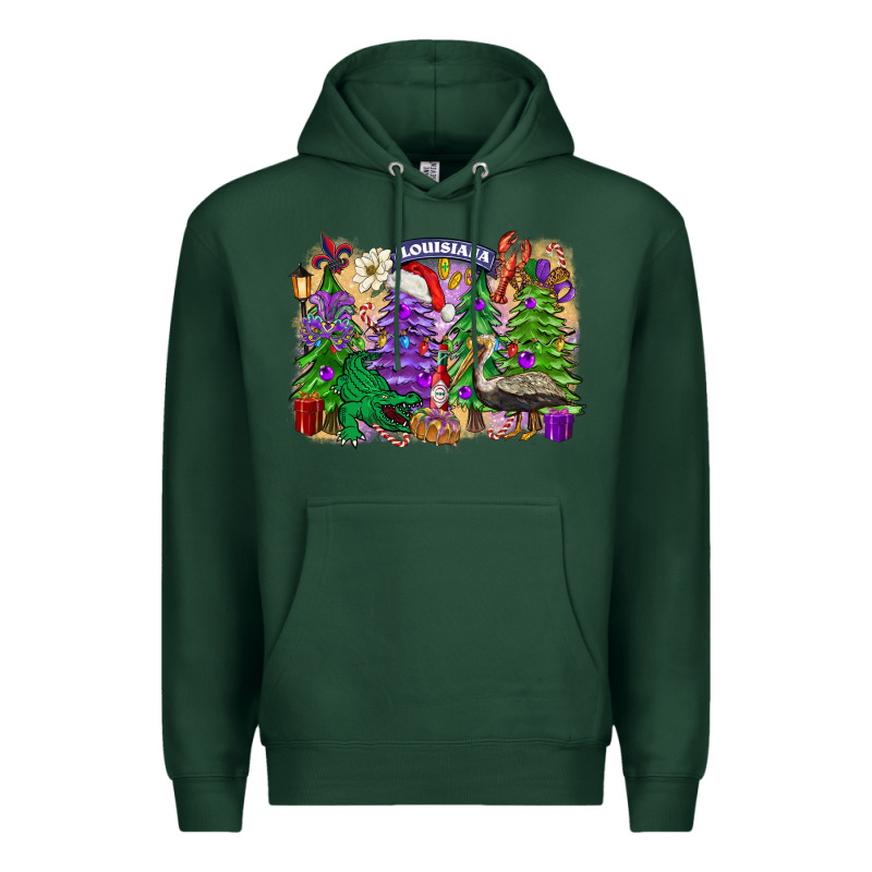 Christmas Louisiana Mardi Gras Trees Premium Hoodie by FaDigitalArtStudio | Teevron