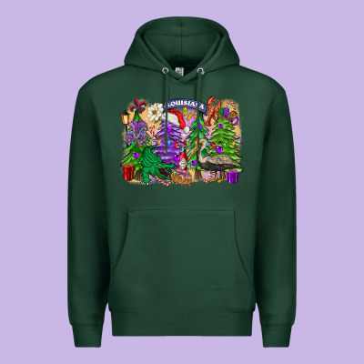 Christmas Louisiana Mardi Gras Trees Premium Hoodie Designed By Fadigitalartstudio
