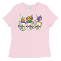 Bubblegum Pink mardi gras snowballs Ladies Tee - MaliasSmallBusiness