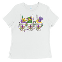 White mardi gras snowballs Ladies Tee - MaliasSmallBusiness