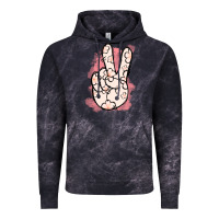 Cloud Black Floral Peace Sign Vintage Hoodie - Jasminsmagicworld
