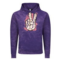 Cloud Purple Floral Peace Sign Vintage Hoodie - Jasminsmagicworld