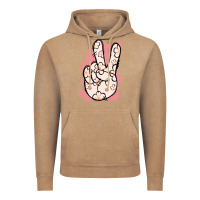 Vintage Coffee Floral Peace Sign Vintage Hoodie - Jasminsmagicworld