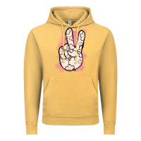 Vintage Mustard Floral Peace Sign Vintage Hoodie - Jasminsmagicworld