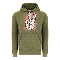 Vintage Olive Floral Peace Sign Vintage Hoodie - Jasminsmagicworld