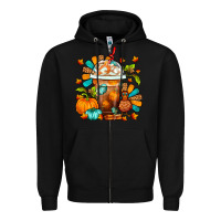 Black Thanksgiving Frappe Coffee Zipper Hoodie - FaDigitalArtStudio