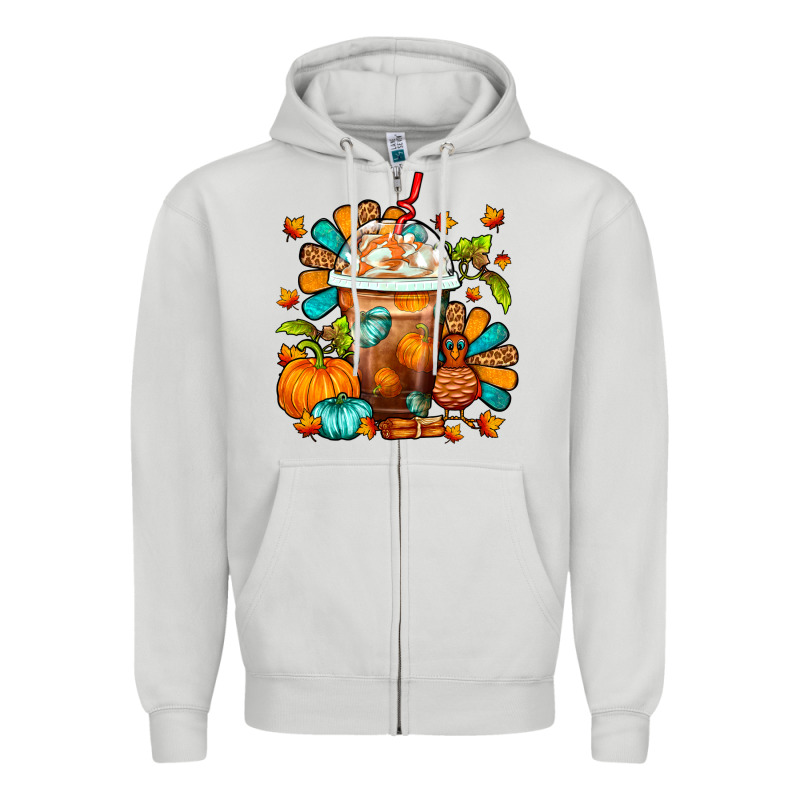 Thanksgiving Frappe Coffee Zipper Hoodie by FaDigitalArtStudio | Teevron