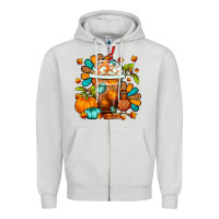 Dove Grey Thanksgiving Frappe Coffee Zipper Hoodie - FaDigitalArtStudio