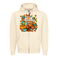Sandshell Thanksgiving Frappe Coffee Zipper Hoodie - FaDigitalArtStudio
