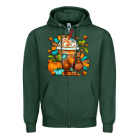 Sports Green Thanksgiving Frappe Coffee Zipper Hoodie - FaDigitalArtStudio