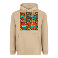 Mushroom native american aztec seamless pattern 2 Heavyweight Hoodie - BundleAndBundleShop