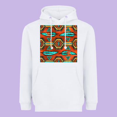 Native American Aztec Seamless Pattern 2 Heavyweight Hoodie Designed By Bundleandbundleshop