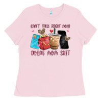 Bubblegum Pink can't talk right now doing mom shit Ladies Tee - MaliasSmallBusiness