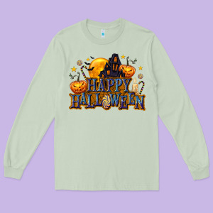 Happy Halloween Long Sleeve Tee Designed By Texasbilliewilder