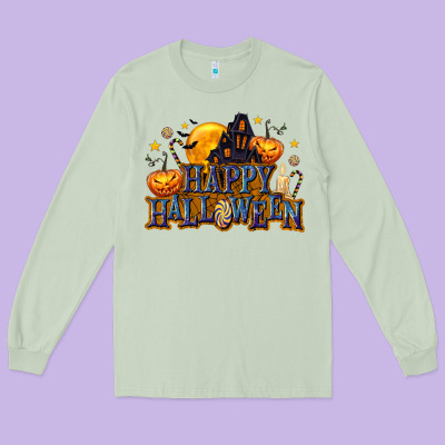 Happy Halloween Long Sleeve Tee Designed By Texasbilliewilder