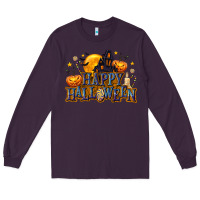 Plum Happy Halloween Long Sleeve Tee - texasbilliewilder