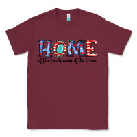 Burgundy home of the because of the brave Classic Tee - JahusDesignShop