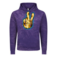 Cloud Purple Yellow Glitter Sunflower Peace Sign Vintage Hoodie - Jasminsmagicworld