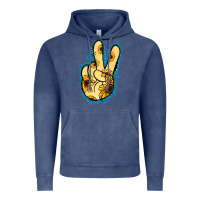 Vintage Denim Yellow Glitter Sunflower Peace Sign Vintage Hoodie - Jasminsmagicworld