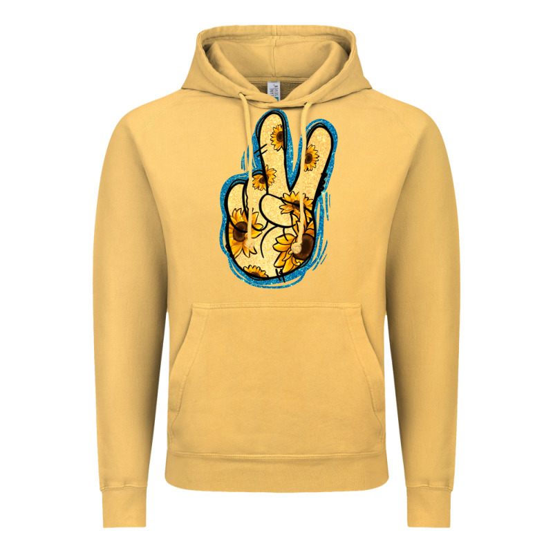 Yellow Glitter Sunflower Peace Sign Vintage Hoodie by Jasminsmagicworld | Teevron
