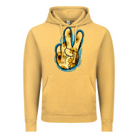 Vintage Mustard Yellow Glitter Sunflower Peace Sign Vintage Hoodie - Jasminsmagicworld