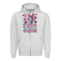 Dove Grey My God is stronger than Cancer Zipper Hoodie - FaDigitalArtStudio