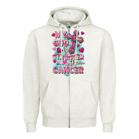 Oatmeal Heather My God is stronger than Cancer Zipper Hoodie - FaDigitalArtStudio