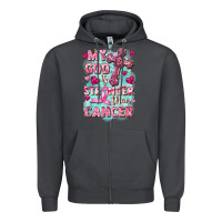 Smoke My God is stronger than Cancer Zipper Hoodie - FaDigitalArtStudio