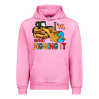 Fuchsia Pink i'm 2 and digging it Urban Hoodie - Artiststas