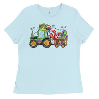 Baby Blue mardi gras tractor Ladies Tee - MaliasSmallBusiness