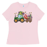 Bubblegum Pink mardi gras tractor Ladies Tee - MaliasSmallBusiness