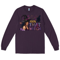 Plum 100% That Witch Black Afro Witch Long Sleeve Tee - texasbilliewilder