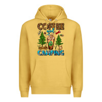 Antique Gold Coffee And Camping Frappe Premium Hoodie - FaDigitalArtStudio