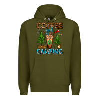 Army Green Coffee And Camping Frappe Premium Hoodie - FaDigitalArtStudio