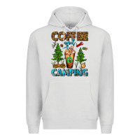 Dove Grey Coffee And Camping Frappe Premium Hoodie - FaDigitalArtStudio