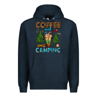 Navy Coffee And Camping Frappe Premium Hoodie - FaDigitalArtStudio