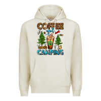 Oatmeal Heather Coffee And Camping Frappe Premium Hoodie - FaDigitalArtStudio