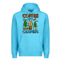 Ocean Blue Coffee And Camping Frappe Premium Hoodie - FaDigitalArtStudio