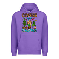 Purple Coffee And Camping Frappe Premium Hoodie - FaDigitalArtStudio