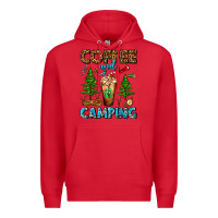 Red Coffee And Camping Frappe Premium Hoodie - FaDigitalArtStudio