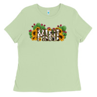 Matcha Cactus Cowhide Sunflower Mama and Mini Set Ladies Tee - Jasminsmagicworld