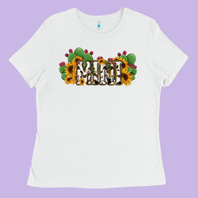 Cactus Cowhide Sunflower Mama And Mini Set Ladies Tee Designed By Jasminsmagicworld