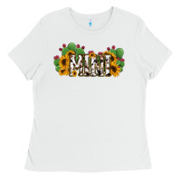 White Cactus Cowhide Sunflower Mama and Mini Set Ladies Tee - Jasminsmagicworld