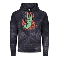 Cloud Black Green Glitter Floral Peace Sign Vintage Hoodie - Jasminsmagicworld