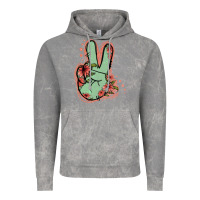 Cloud Rock Green Glitter Floral Peace Sign Vintage Hoodie - Jasminsmagicworld