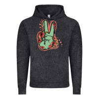 Vintage Black Green Glitter Floral Peace Sign Vintage Hoodie - Jasminsmagicworld