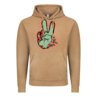 Vintage Camel Green Glitter Floral Peace Sign Vintage Hoodie - Jasminsmagicworld