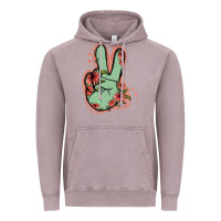 Vintage Zinc Green Glitter Floral Peace Sign Vintage Hoodie - Jasminsmagicworld