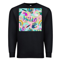 Black hello kindergarten seamless pattern Premium Sweatshirt - BundleAndBundleShop